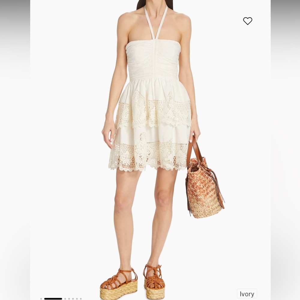 Ulla Johnson - Size 0 - Tiered Embroidered Strapless Dress